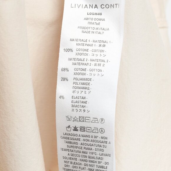 Liviana Conti Black & Beige Cotton T-Shirt Midi Dress - Picture 7 of 8